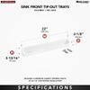 Rev-A-Shelf 22" Tip-Out Plastic Sink Tray for Kitchen and Bathroom Base Cabinets, Large Pullout Vanity Shelf Home Organizer, White, LD-6591-22-11-1 view 3