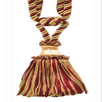 DCOPRO Burgundy, Rose Beige, Light Green Decorative Chainette Tieback, 5 3/4 inch Tassel Length, 30 inch Spread (Embrace), Style# ECTB Color: 873