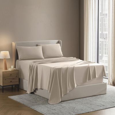Nestl California King Sheet Set - 1800 Ultra-Soft Microfiber Cal King Bed Sheets - Double Brushed - Deep Pockets - Easy Fit - 4 Piece Set - Bed Sheets (California King, Beige Cream)