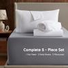 Nestl Split King Sheet Set - 1800 Ultra-Soft Microfiber Bed Sheets - Double Brushed - Deep Pockets - Easy Fit - 5 Piece Set - Bed Sheets & Pillowcases (Split King Size, White) view 2