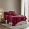 Nestl Split King Sheet Set - 1800 Ultra-Soft Microfiber Bed Sheets - Double Brushed - Deep Pockets - Easy Fit - 5 Piece Set - Bed Sheets & Pillowcases (Split King Size, Burgundy Red) view 1