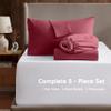 Nestl Split King Sheet Set - 1800 Ultra-Soft Microfiber Bed Sheets - Double Brushed - Deep Pockets - Easy Fit - 5 Piece Set - Bed Sheets & Pillowcases (Split King Size, Burgundy Red) view 2