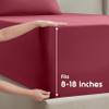 Nestl Split King Sheet Set - 1800 Ultra-Soft Microfiber Bed Sheets - Double Brushed - Deep Pockets - Easy Fit - 5 Piece Set - Bed Sheets & Pillowcases (Split King Size, Burgundy Red) view 4