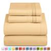 Nestl Split King Sheet Set - 1800 Ultra-Soft Microfiber Bed Sheets - Double Brushed - Deep Pockets - Easy Fit - 5 Piece Set - Bed Sheets & Pillowcases (Split King Size, Camel Gold) view 2