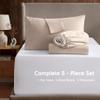 Nestl Split King Sheet Set - 1800 Ultra-Soft Microfiber Bed Sheets - Double Brushed - Deep Pockets - Easy Fit - 5 Piece Set - Bed Sheets & Pillowcases (Split King Size, Beige Cream) view 2