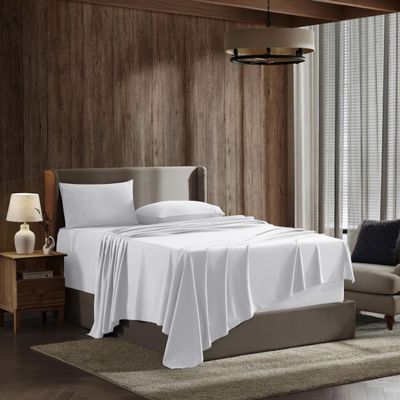 Nestl California King Sheet Set - 1800 Ultra-Soft Microfiber Cal King Bed Sheets - Double Brushed - Deep Pockets - Easy Fit - 4 Piece Set - Bed Sheets (California King, White)