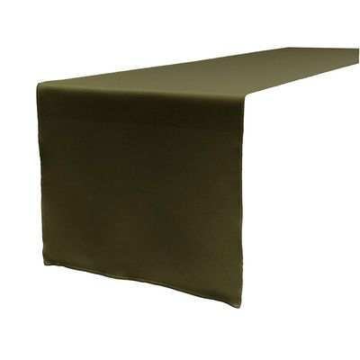 BROWARD LINENS Tablecloth Runner Polyester 13 X 108 Inch Olive