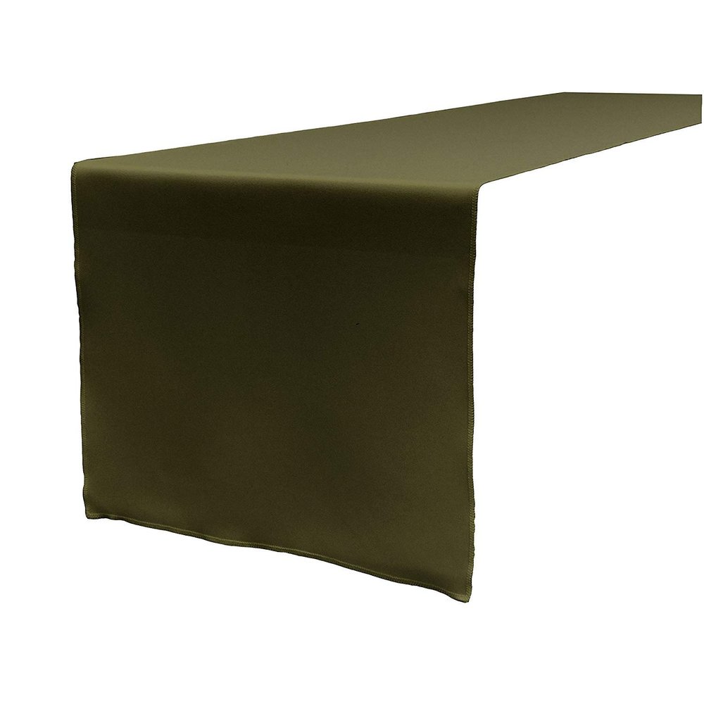 BROWARD LINENS Tablecloth Runner Polyester 13 X 108 Inch Olive