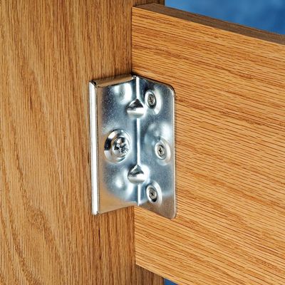 No-Mortise Bed Rail Brackets for Wood Bed Frame  Durable Zinc-Plated Metal Bed Rails Bracket w/Single-Bolt Assembly  Easy-to-Install Ideal Heavy Duty Bracket for Rigid Joints & Furniture Hardware