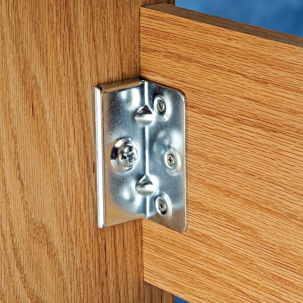 No-Mortise Bed Rail Brackets for Wood Bed Frame  Durable Zinc-Plated Metal Bed Rails Bracket w/Single-Bolt Assembly  Easy-to-Install Ideal Heavy Duty Bracket for Rigid Joints & Furniture Hardware