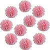 Lightingsky 10pcs DIY Decorative Tissue Paper Pom-poms Flowers Ball Perfect for Party Wedding Home Outdoor Decoration (10-inch Diameter, Pink) view 1