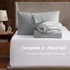 Nestl Queen Sheet Set - Luxury 1800 Ultra-Soft Microfiber Bed Sheets - Double Brushed - Deep Pockets - Easy Fit - 4 Piece Set - Bedding Sheets & Pillowcases (Queen, Light Grey) view 2