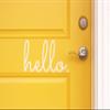 Hello in Cursive Indoor/Outdoor Lettering Wall Art Decor Sticker Vinyl for Door 5" X 11" (White, Matte) view 1