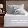 Nestl Split King Sheet Set - 1800 Ultra-Soft Microfiber Bed Sheets - Double Brushed - Deep Pockets - Easy Fit - 5 Piece Set - Bed Sheets & Pillowcases (Split King Size, Light Grey) view 2