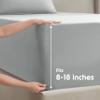 Nestl Split King Sheet Set - 1800 Ultra-Soft Microfiber Bed Sheets - Double Brushed - Deep Pockets - Easy Fit - 5 Piece Set - Bed Sheets & Pillowcases (Split King Size, Light Grey) view 4