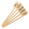BambooMN 3.5" Bamboo Food, Drink, Appetizer Paddle Skewer Picks - Assorted Steak Doneness - 100 Pieces view 1