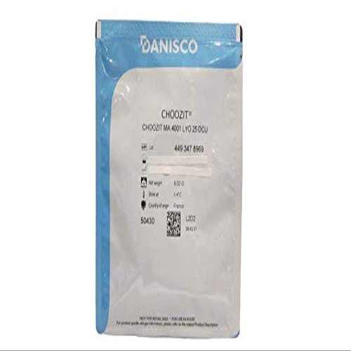 Danisco MA4001 or MA4002 (rotation cultures), 25 DCU (for traditional farmhouse taste to cheese)