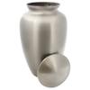 Classic Pewter Cremation Urn for Ashes, Brass, Silver Urn, Adult Sized Cremation Urn, 10.125 Inches High view 2