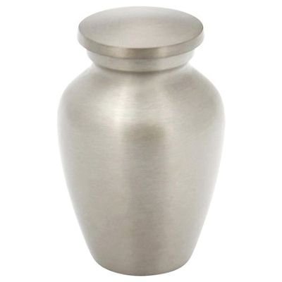 Classic Pewter Keepsake Cremation Urn for Ashes, Brass, Gray Silver Urn, Keepsake Sized Cremation Urn, 2.75 Inches High