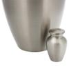 Classic Pewter Keepsake Cremation Urn for Ashes, Brass, Gray Silver Urn, Keepsake Sized Cremation Urn, 2.75 Inches High view 2