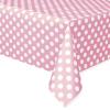 Dotted Rectangular Plastic Table Cover | 54" x 108" | Lovely Pink | 1 Pc view 4