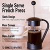 Clever Chef French Press Coffee Maker, Maximum Flavor Coffee Brewer with Superior Filtration, 2 Cup Capacity, Black view 2
