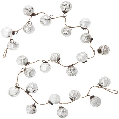 Creative Co-Op Embossed Antique Silver Mercury Glass Ornamental Garland (XC5496)