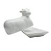 Butter Dish Cow Shaped White Ceramic / Porcelain by Chefcaptain view 3