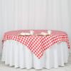 BalsaCircle 70-Inch Red Square Gingham Checkered Polyester Tablecloth Table Linens Wedding Party Events Decorations Catering view 1