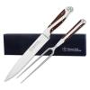 German Forged High Carbon Stainless Steel Carving Knife and Fork Set | Professional Meat Carving Set with Ergonomic Pakkawood Handle view 1