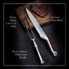 German Forged High Carbon Stainless Steel Carving Knife and Fork Set | Professional Meat Carving Set with Ergonomic Pakkawood Handle view 2