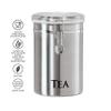 Oggi Stainless Steel Tea Canister 62 fl oz - Airtight Clamp Lid, Clear See-Thru Top - Ideal for Tea Bag, Loose Tea, Kitchen Storage, Pantry Storage. Large Size 5" x 7.5". view 3