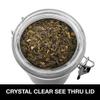 Oggi Stainless Steel Tea Canister 62 fl oz - Airtight Clamp Lid, Clear See-Thru Top - Ideal for Tea Bag, Loose Tea, Kitchen Storage, Pantry Storage. Large Size 5" x 7.5". view 4