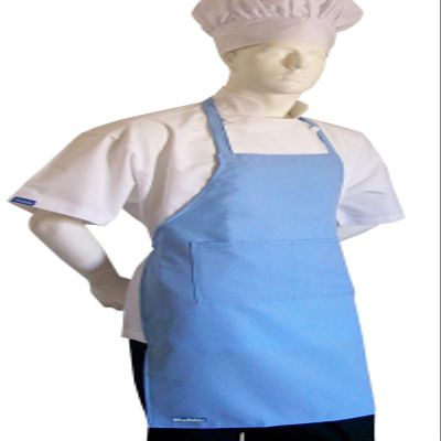 CHEFSKIN Original Lite Chef Adult Apron+hat in Baby Blue Color