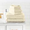 Luxury Spa Collection | 6-Piece Ultra Soft Quick-Dry 550GSM 100% Combed Cotton Wavy Towel Set by Amrapur Overseas [Ivory] view 2