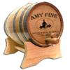 Personalized 10 Liter Oak Wine Barrel Dispenser (2.5 gallon) with Wood Stand, Bung, and Spigot - Small Toasted Wine Aging Barrels For Wine Making, Mead - Engraved Custom Bistro Design (B312) view 1