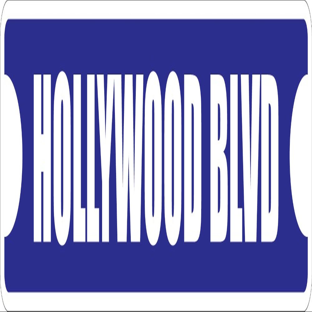 StickerPirate Hollywood BLVD 4" x 18" Novelty Metal Street Sign Aluminum SS 1729