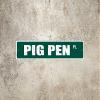StickerPirate Pig Pen 4" x 18" Novelty Metal Street Sign Aluminum SS 2893 view 2