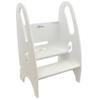Little Partners 3-in-1 Growing Step Stool Toddler Tower Helper Step Stool, Wooden Standing Stool for Bathroom or Kitchen, Anti-Slip Feet, Built-in Safety Hand Rails Up to 100 lbs. (Soft White) view 1