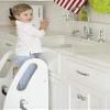 Little Partners 3-in-1 Growing Step Stool Toddler Tower Helper Step Stool, Wooden Standing Stool for Bathroom or Kitchen, Anti-Slip Feet, Built-in Safety Hand Rails Up to 100 lbs. (Soft White) view 2