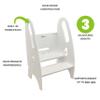 Little Partners 3-in-1 Growing Step Stool Toddler Tower Helper Step Stool, Wooden Standing Stool for Bathroom or Kitchen, Anti-Slip Feet, Built-in Safety Hand Rails Up to 100 lbs. (Soft White) view 3