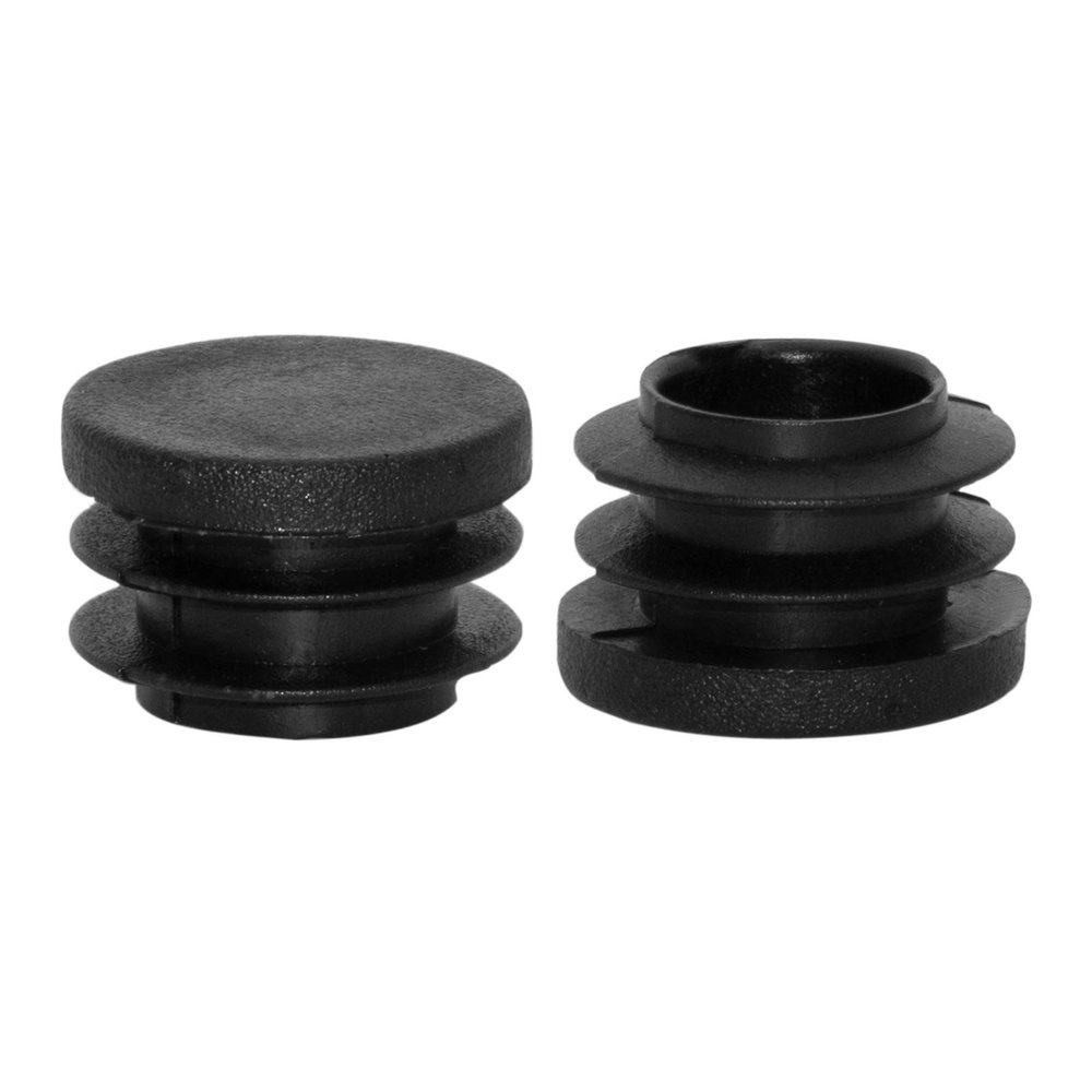 Flyshop Black Chair Table Legs 19 mm, 3/4" Outside Diameter Plastic End Caps Round Ribbed Tube Inserts 10 PCS