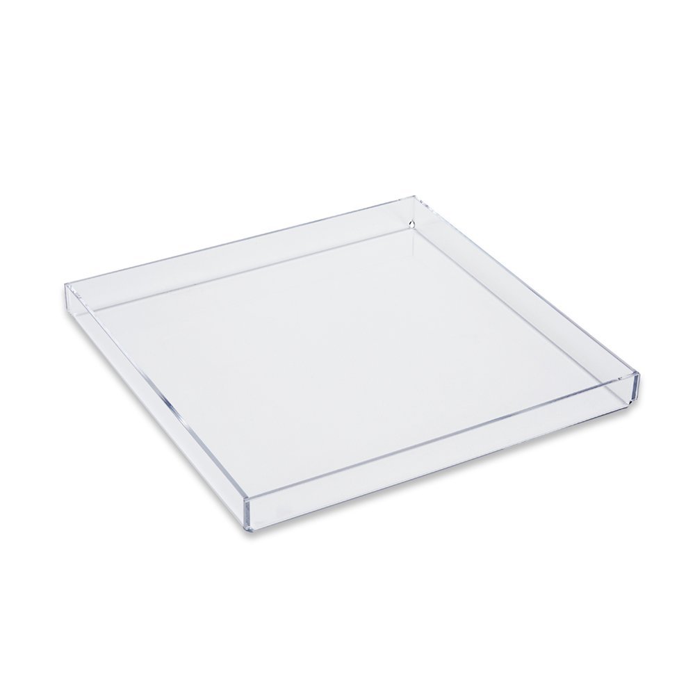 Clear Acrylic Organizer Tray, 10 x 10 Low-Profile Display & Vanity Tray  BPA-Free, Bathroom, Desk, Decor & Serving (Dry Use Only) - Made in USA