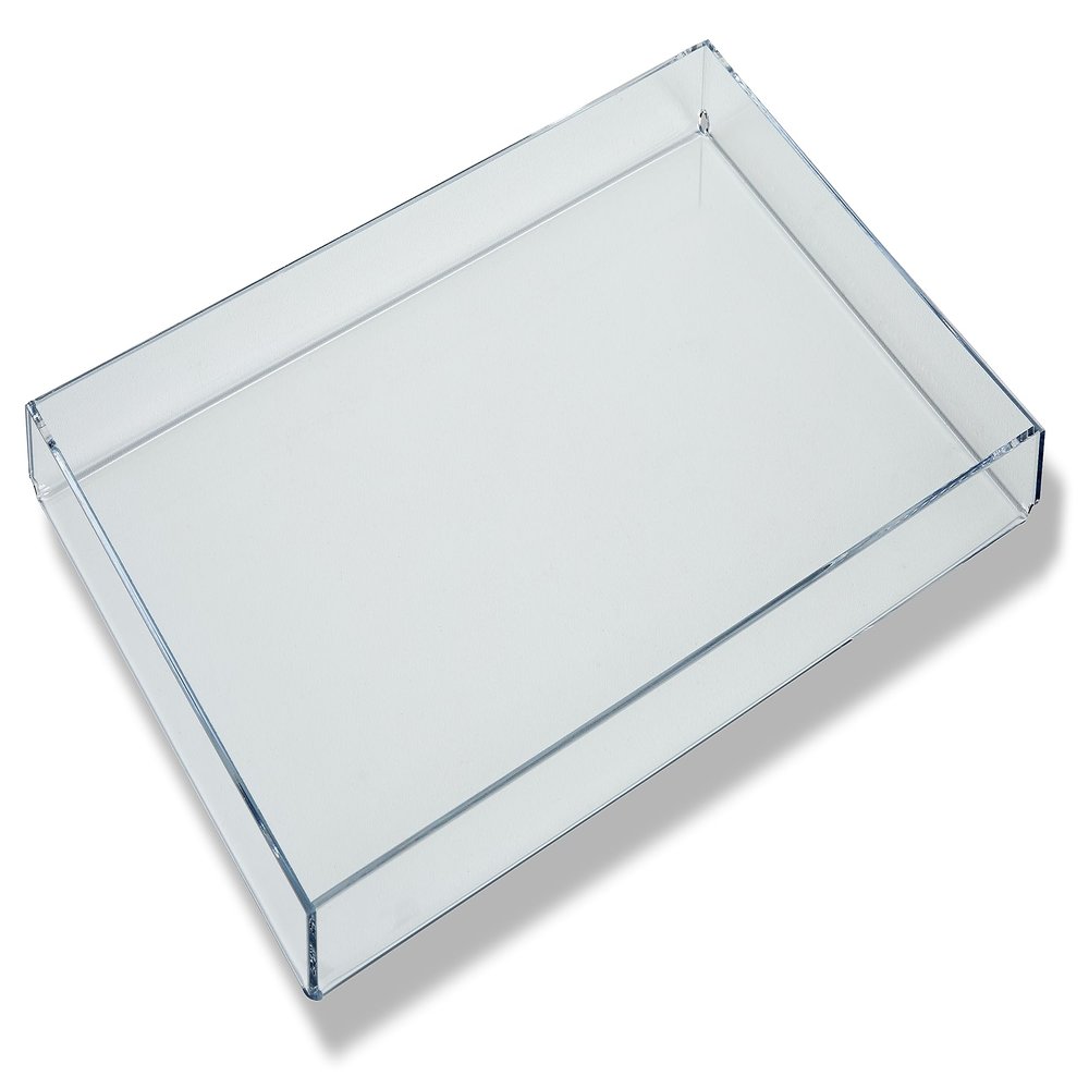 Clear Acrylic Organizer Tray, 8 x 12 Low-Profile Display & Vanity Tray  BPA-Free, Bathroom, Desk, Decor & Serving (Dry Use Only) - Made in USA