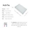 Clear Acrylic Organizer Tray, 8 x 12 Low-Profile Display & Vanity Tray  BPA-Free, Bathroom, Desk, Decor & Serving (Dry Use Only) - Made in USA view 3
