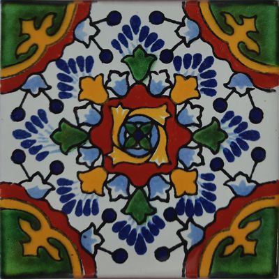 6x6 4 pcs Gerona Talavera Mexican Tile