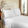 Home Design 1800 Series Luxurious Hotel Stripe Sheet Sets (Queen, White) view 2