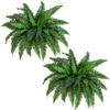 Nearly Natural 40in Hanging Artificial Fern Plant, Set of 2 - Realistic Silk Plant, Faux Greenery For Home Living Room Decor Natural Look Low Maintenance view 1