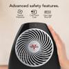 Vornado VH202 Personal Space Heater, Advanced Safety Features, 2 Heat Settings, Direct Heating, Fan Only Setting, Cool-Touch Exterior, Signature Vortex Heat Circulation, Gentle Heating, Black view 3