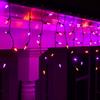 Wintergreen Lighting 70 Purple and Orange Mini LED Halloween Icicle Lights, 7 ft Black Wire Indoor/Outdoor Commercial Grade Party, Yard Decor & Outdoor Decorations view 1
